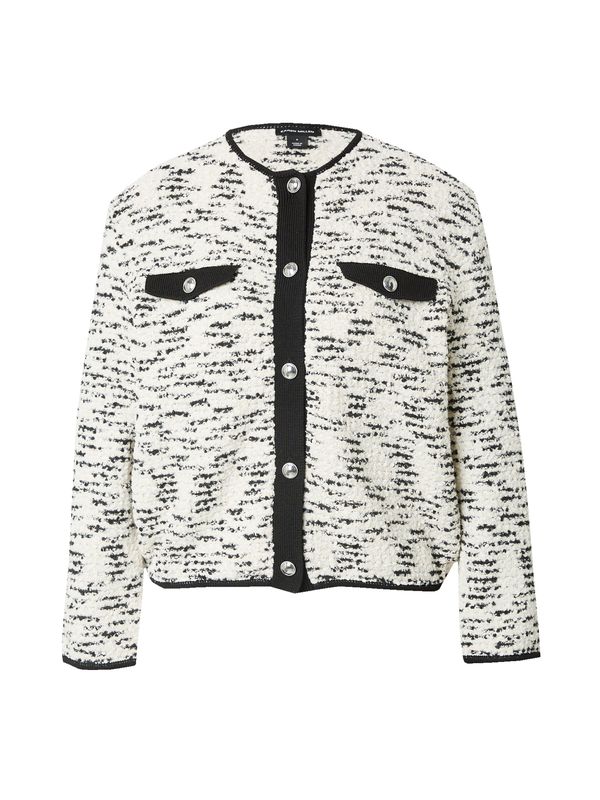 Karen Millen Karen Millen Плетена жилетка  черно / сребърно / бял памук