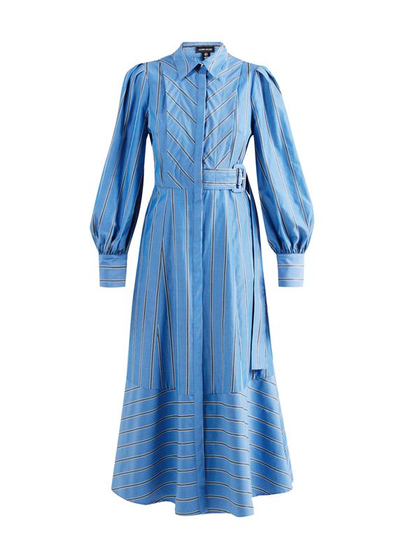 Karen Millen Karen Millen Рокля тип риза  кралско синьо / черно / бяло