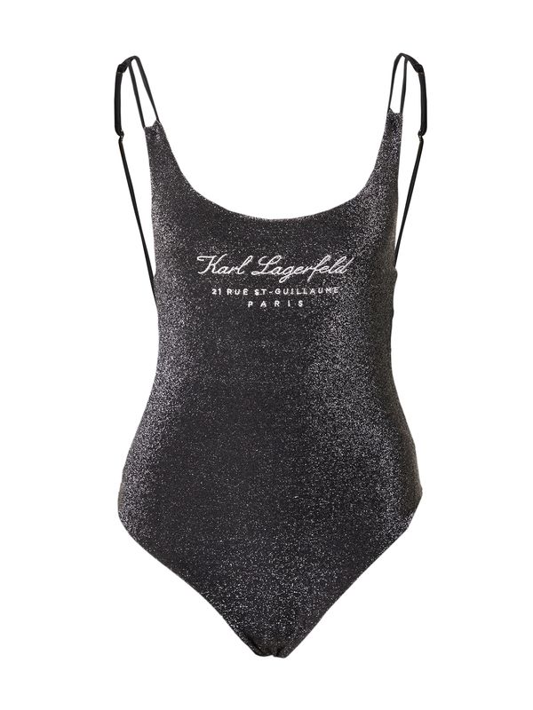 Karl Lagerfeld Karl Lagerfeld Бански костюм  черно / сребърно / бяло