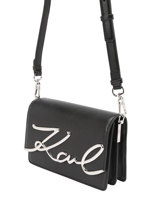 Karl Lagerfeld Karl Lagerfeld Чанта с презрамки  антрацитно черно / сребърно