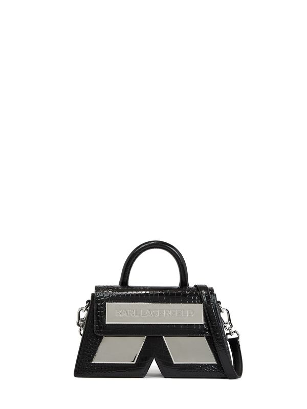 Karl Lagerfeld Karl Lagerfeld Чанта с презрамки ' IKON'  сиво / черно