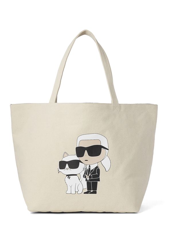 Karl Lagerfeld Karl Lagerfeld "Чанта тип ""Shopper""" 'Ikonik 2.0'  черно / мръсно бяло / бял памук