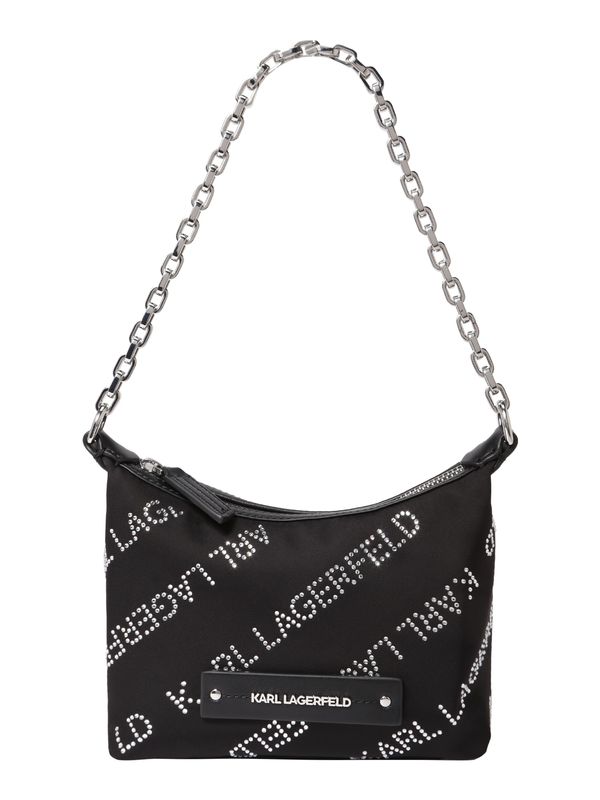 Karl Lagerfeld Karl Lagerfeld Чанта за през рамо 'ESSENTIAL CRYSTAL'  черно / сребърно