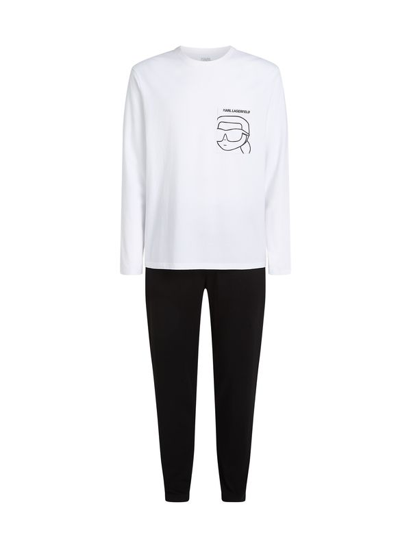 Karl Lagerfeld Karl Lagerfeld Дълга пижама  черно / бяло