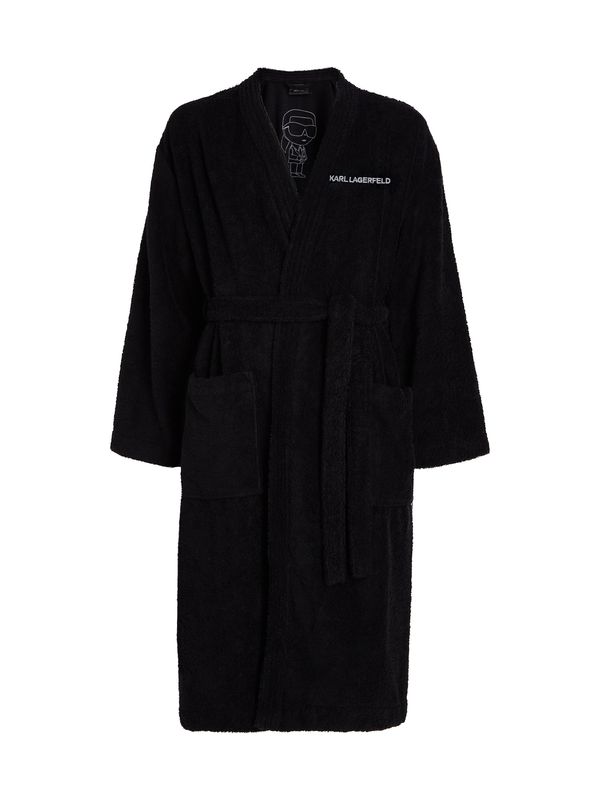 Karl Lagerfeld Karl Lagerfeld Дълъг халат за баня 'Ikonik 2.0'  черно / бяло