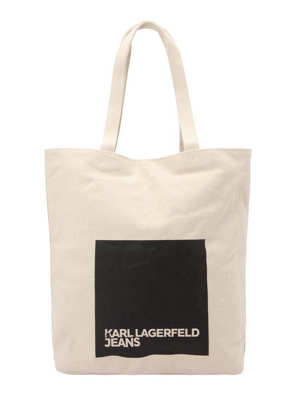 KARL LAGERFELD JEANS KARL LAGERFELD JEANS Чанта тип "Shopper"  бежово / черно