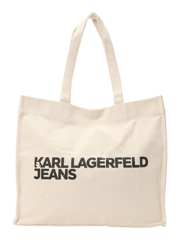 KARL LAGERFELD JEANS KARL LAGERFELD JEANS "Чанта тип ""Shopper"""  черно / бял памук