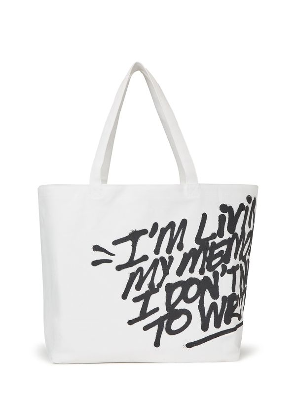 KARL LAGERFELD JEANS KARL LAGERFELD JEANS "Чанта тип ""Shopper""" 'Crapule2000'  черно / мръсно бяло