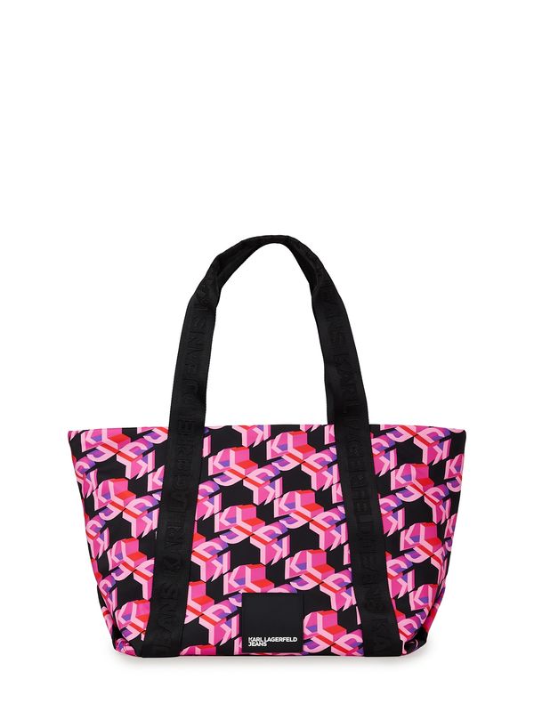KARL LAGERFELD JEANS KARL LAGERFELD JEANS "Чанта тип ""Shopper"""  лилав / светлорозово / червено / черно