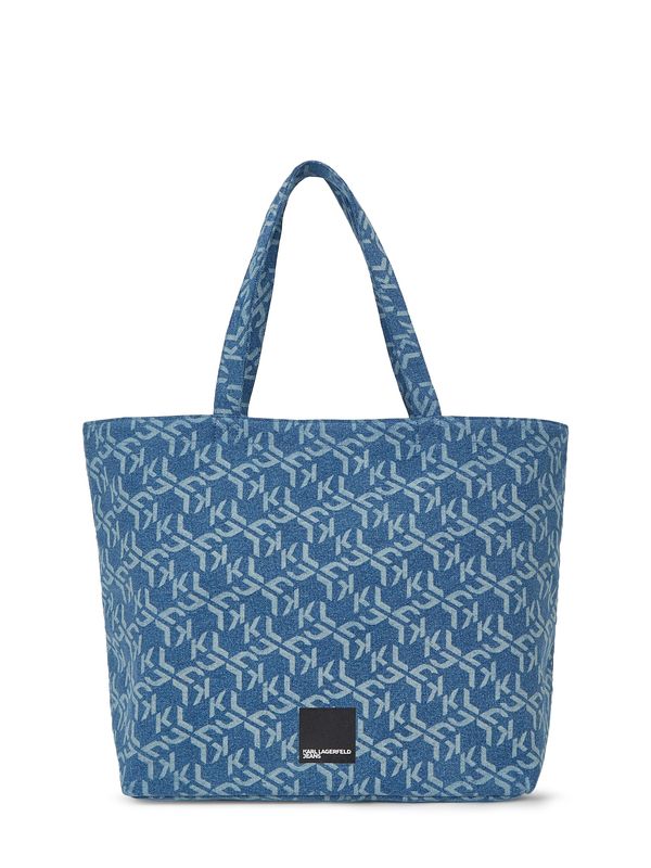 KARL LAGERFELD JEANS KARL LAGERFELD JEANS "Чанта тип ""Shopper"""  син деним / пастелно синьо / черно / бяло