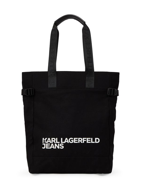KARL LAGERFELD JEANS KARL LAGERFELD JEANS Чанта тип "Shopper" 'Utility'  черно / бяло