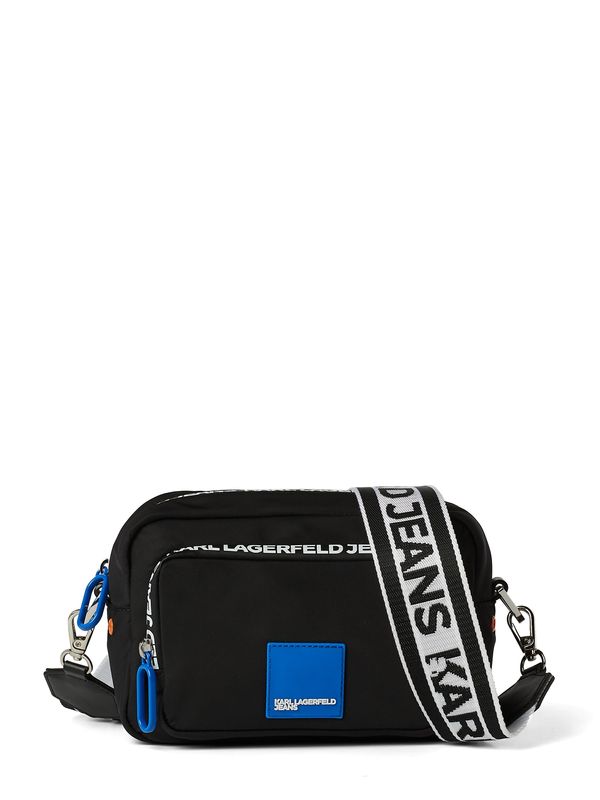 KARL LAGERFELD JEANS KARL LAGERFELD JEANS Чанта за през рамо тип преметка  синьо / черно / бяло