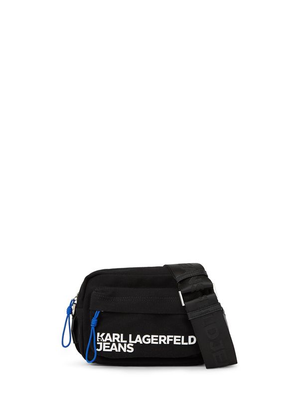 KARL LAGERFELD JEANS KARL LAGERFELD JEANS Чанта за през рамо тип преметка 'Utility'  синьо / черно / бяло