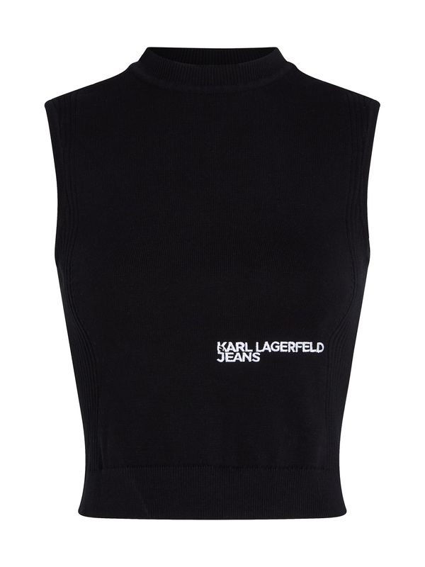 KARL LAGERFELD JEANS KARL LAGERFELD JEANS Плетен топ  черно / бяло
