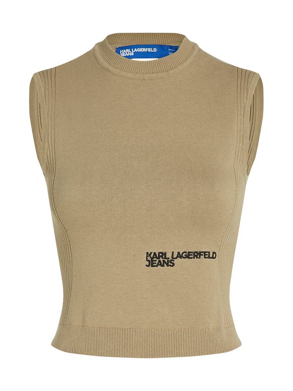 KARL LAGERFELD JEANS KARL LAGERFELD JEANS Плетен топ  маслина / черно