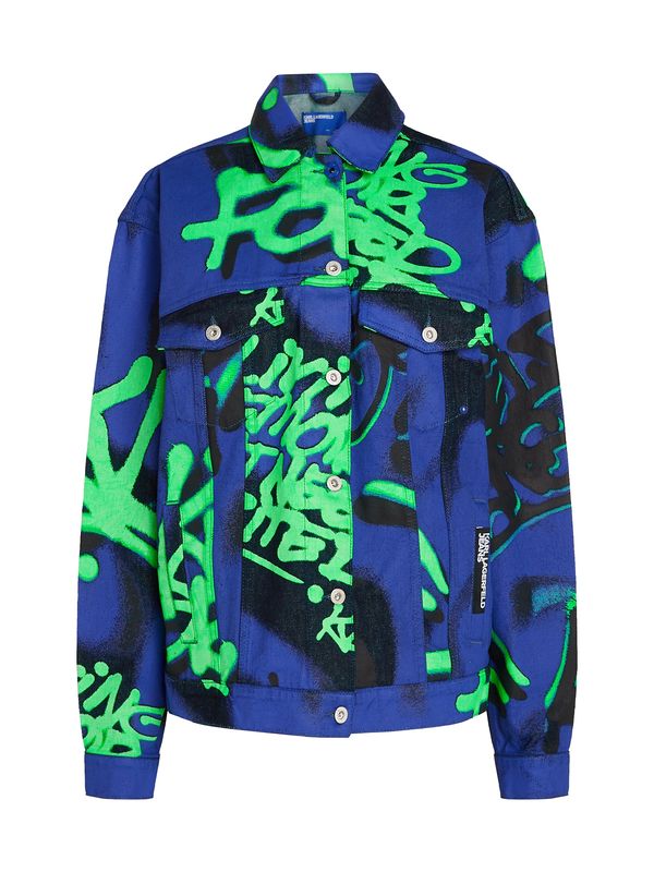 KARL LAGERFELD JEANS KARL LAGERFELD JEANS Преходно яке  синьо / нефритено зелено / черно