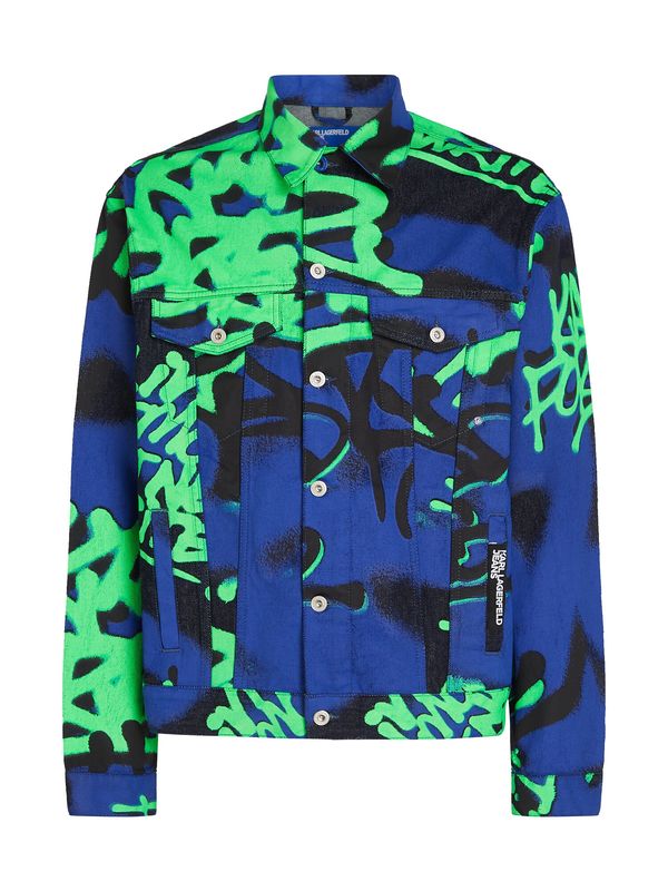 KARL LAGERFELD JEANS KARL LAGERFELD JEANS Преходно яке  синьо / светлозелено / черно