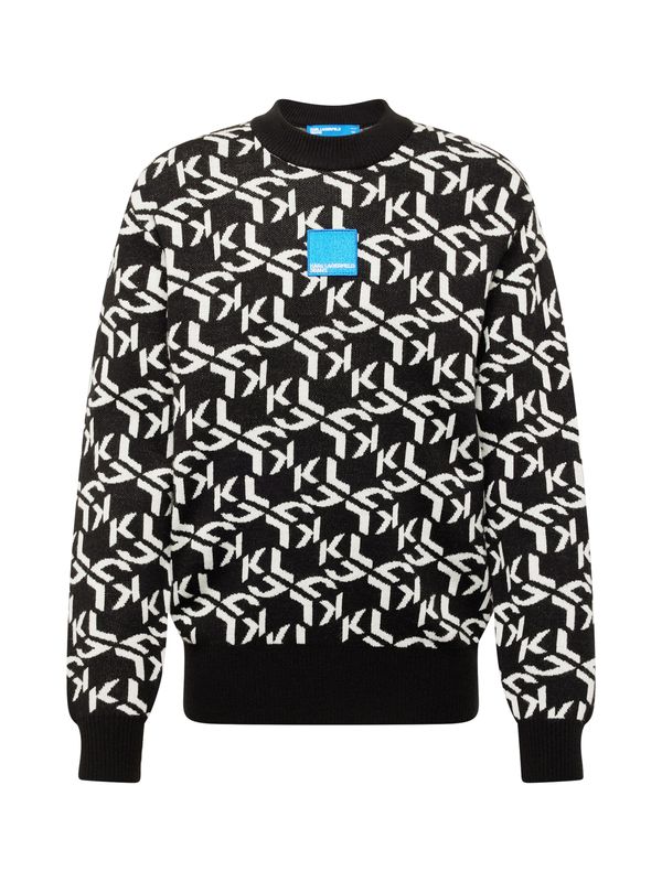KARL LAGERFELD JEANS KARL LAGERFELD JEANS Пуловер  светлосиньо / черно / мръсно бяло