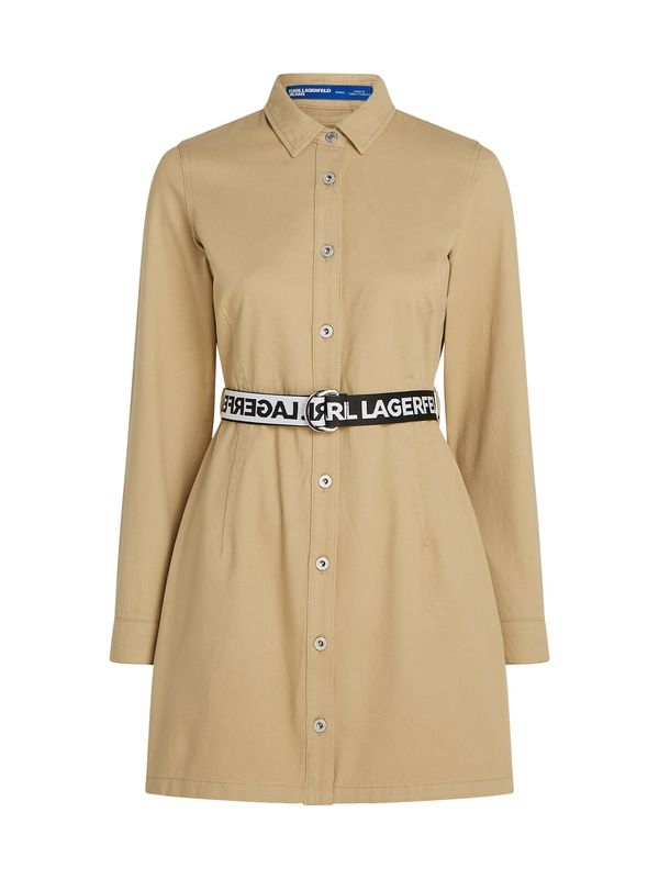 KARL LAGERFELD JEANS KARL LAGERFELD JEANS Рокля тип риза  капучино / черно / бяло