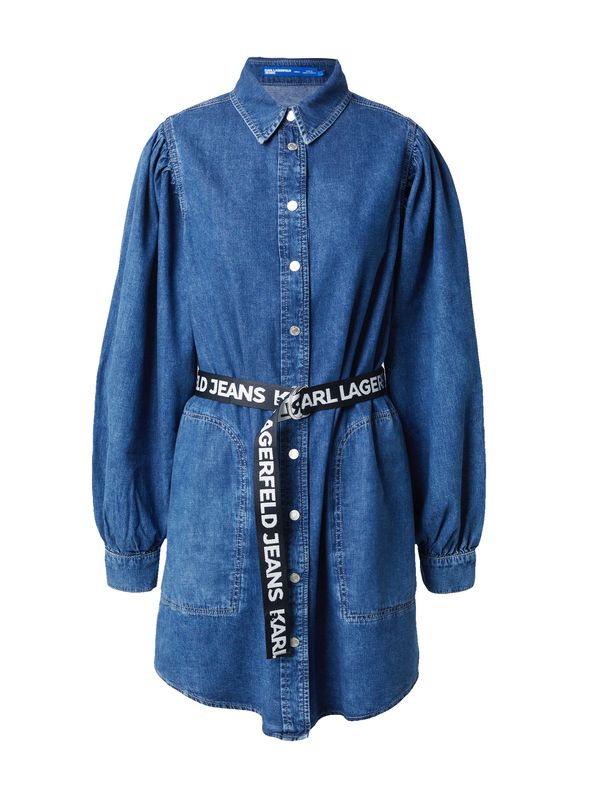 KARL LAGERFELD JEANS KARL LAGERFELD JEANS Рокля тип риза  син деним / черно / бяло