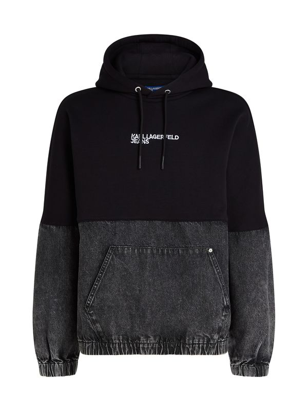 KARL LAGERFELD JEANS KARL LAGERFELD JEANS Суичър ' Blocked Denim '  сиво / черно / бяло