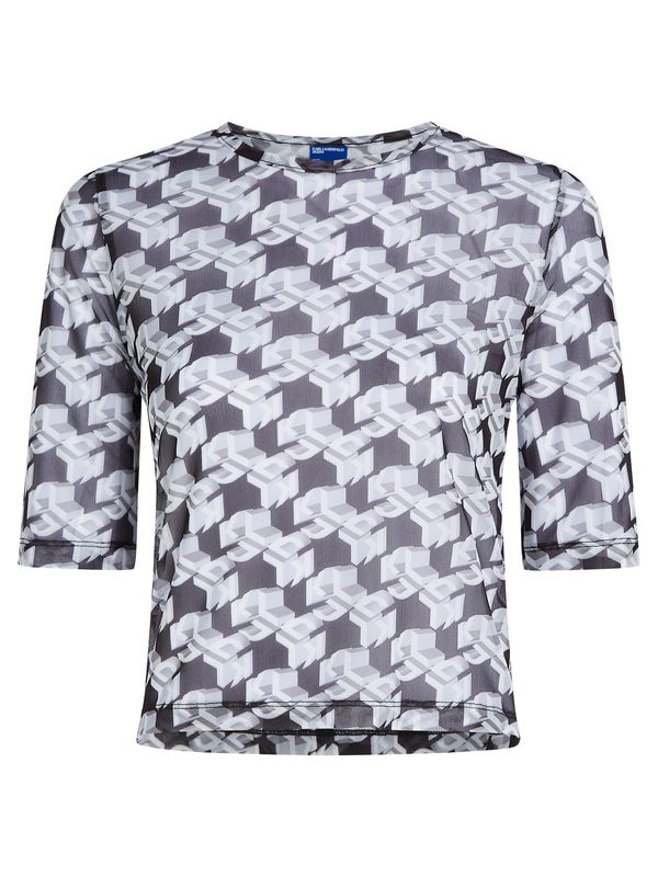 KARL LAGERFELD JEANS KARL LAGERFELD JEANS Тениска  бежово / черно / мръсно бяло