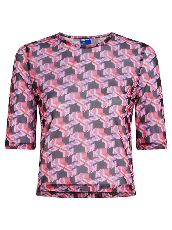 KARL LAGERFELD JEANS KARL LAGERFELD JEANS Тениска  розово / бледорозово / черно