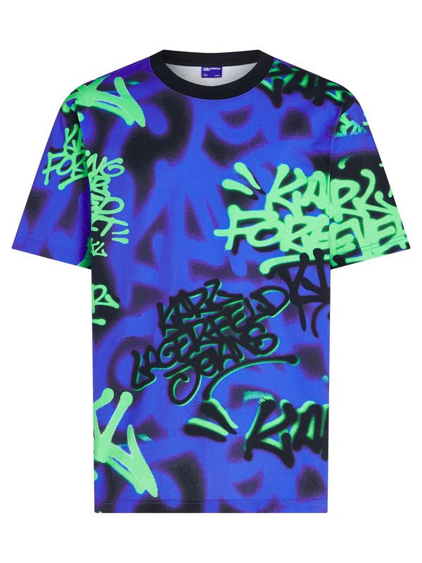 KARL LAGERFELD JEANS KARL LAGERFELD JEANS Тениска  синьо / светлозелено / черно