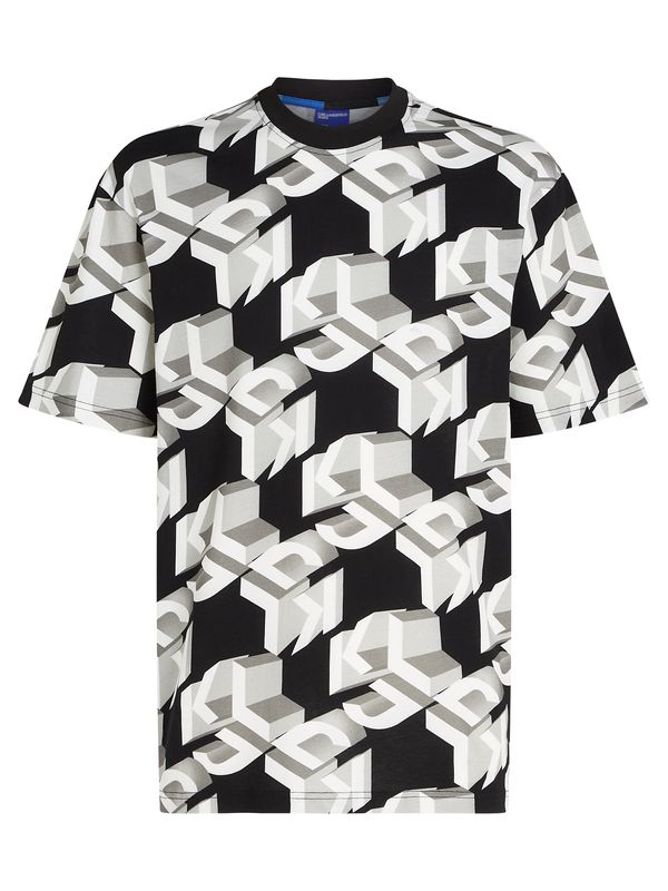 KARL LAGERFELD JEANS KARL LAGERFELD JEANS Тениска  сиво / черно / бяло