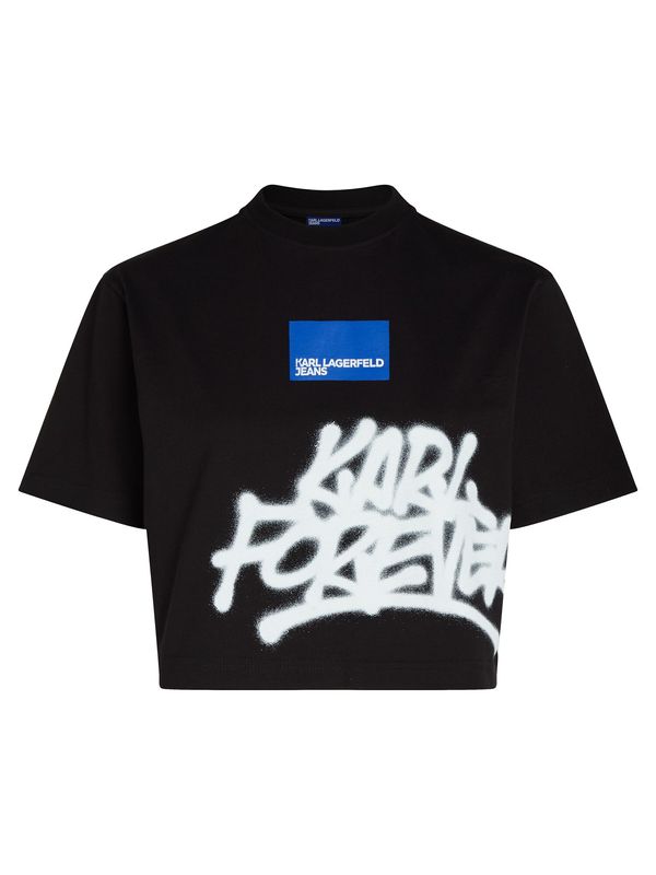 KARL LAGERFELD JEANS KARL LAGERFELD JEANS Тениска 'X Crapule2000'  синьо / черно / бяло