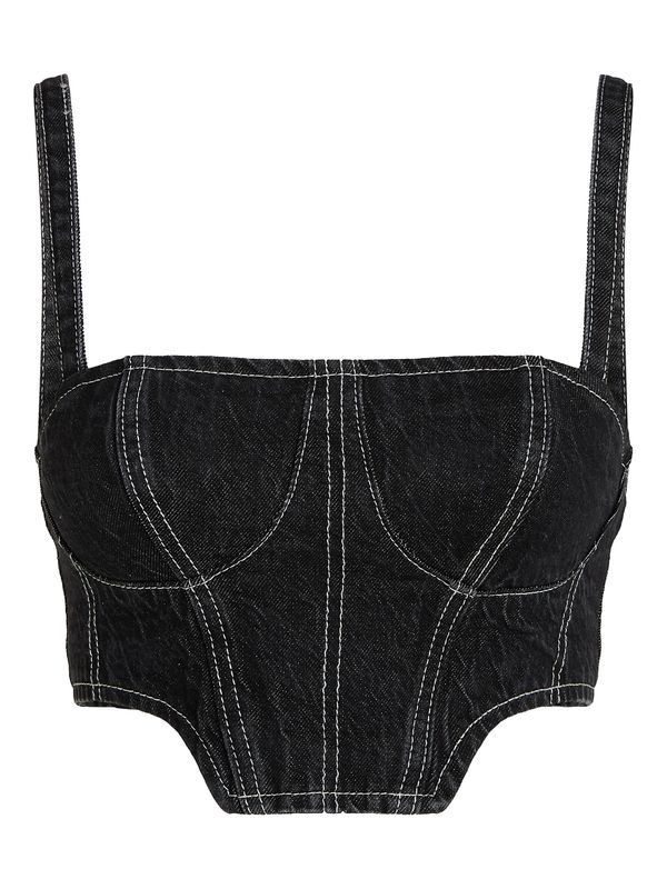 KARL LAGERFELD JEANS KARL LAGERFELD JEANS Топ  черен меланж