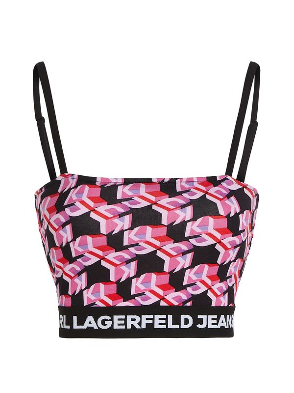 KARL LAGERFELD JEANS KARL LAGERFELD JEANS Топ  розово / светлочервено / черно / бяло