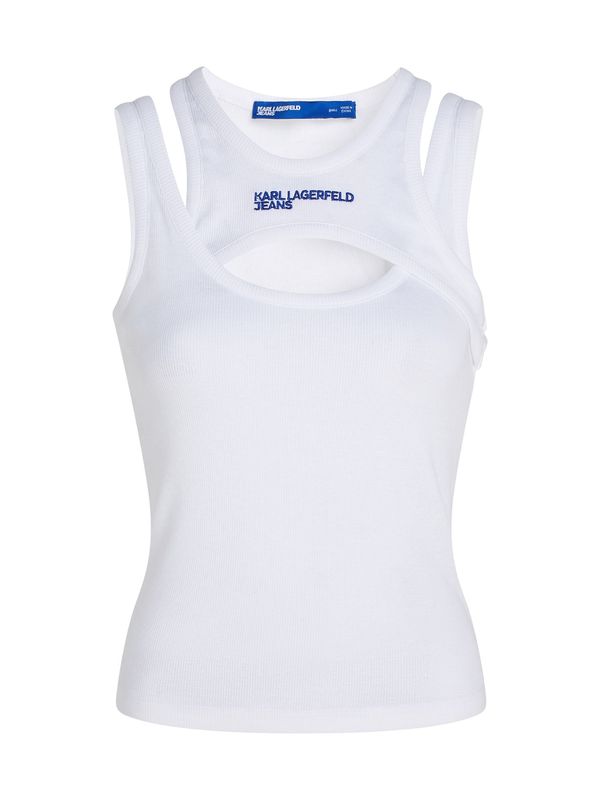 KARL LAGERFELD JEANS KARL LAGERFELD JEANS Топ  синя тинтява / бяло