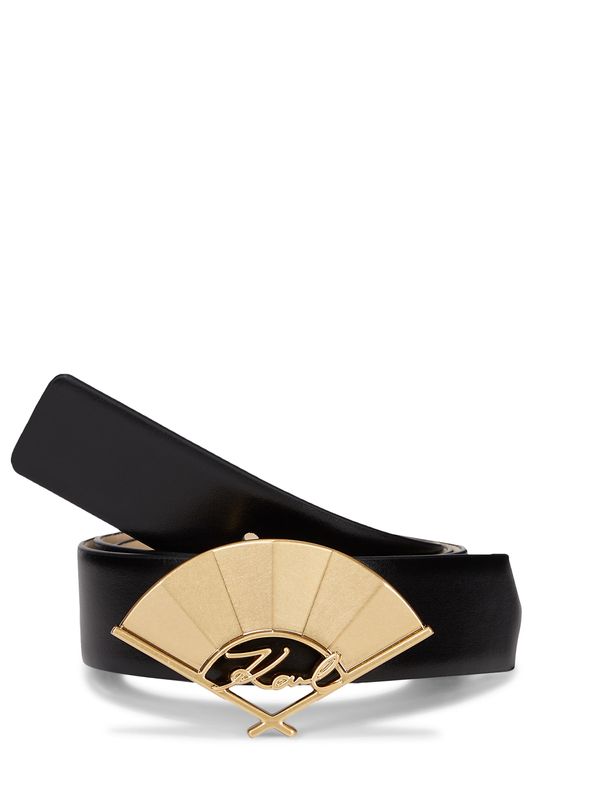 Karl Lagerfeld Karl Lagerfeld Колан 'Signature Fan'  злато / черно