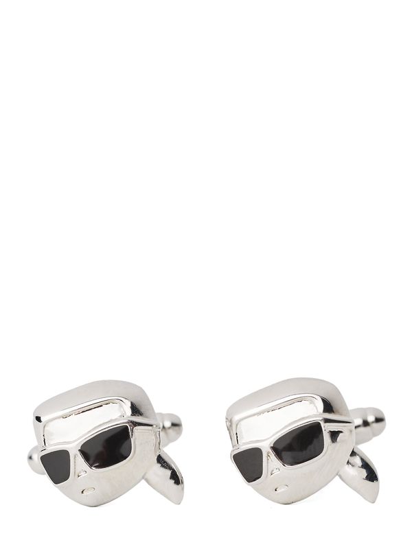 Karl Lagerfeld Karl Lagerfeld Копчета за маншети 'Ikonik'  черно / сребърно