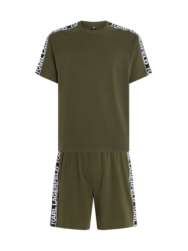 Karl Lagerfeld Karl Lagerfeld Къса пижама  маслина / бяло