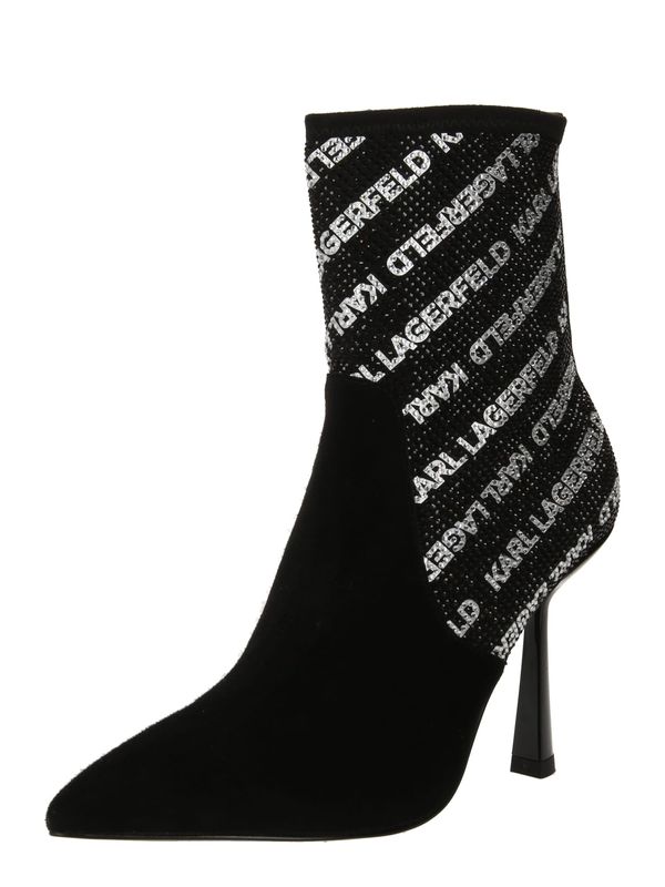 Karl Lagerfeld Karl Lagerfeld Къси ботуши  сиво / черно / сребърно