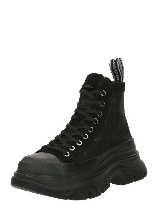 Karl Lagerfeld Karl Lagerfeld Ниски ботуши с връзки  сребърно сиво / черно