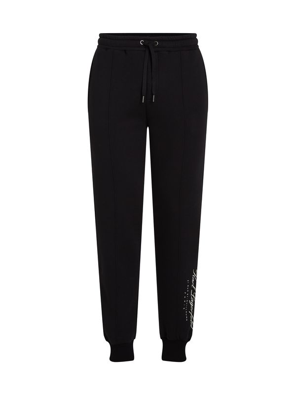 Karl Lagerfeld Karl Lagerfeld Панталон ' Hotel Karl Pintuck'  черно / бяло