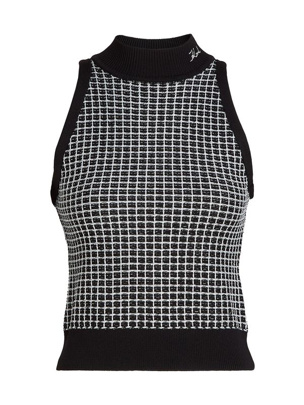 Karl Lagerfeld Karl Lagerfeld Плетен топ  черно / бяло