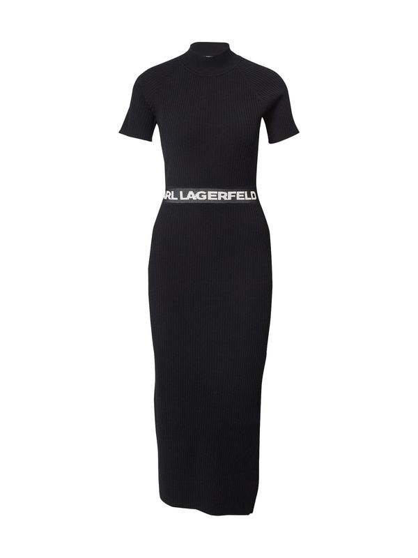 Karl Lagerfeld Karl Lagerfeld Плетена рокля  черно / бяло