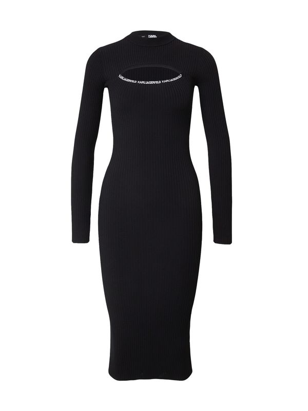 Karl Lagerfeld Karl Lagerfeld Плетена рокля  черно / бяло