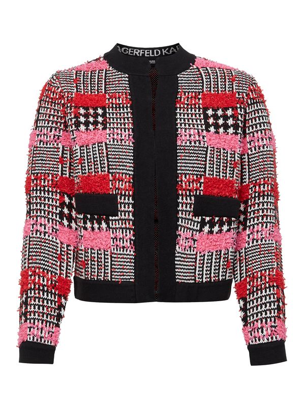 Karl Lagerfeld Karl Lagerfeld Плетена жилетка  фуксия / червено / черно / бяло