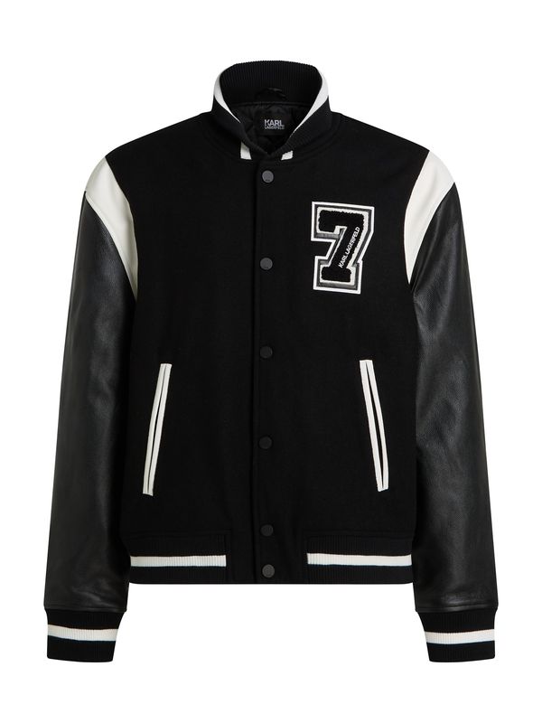Karl Lagerfeld Karl Lagerfeld Преходно яке 'Varsity'  черно / бяло