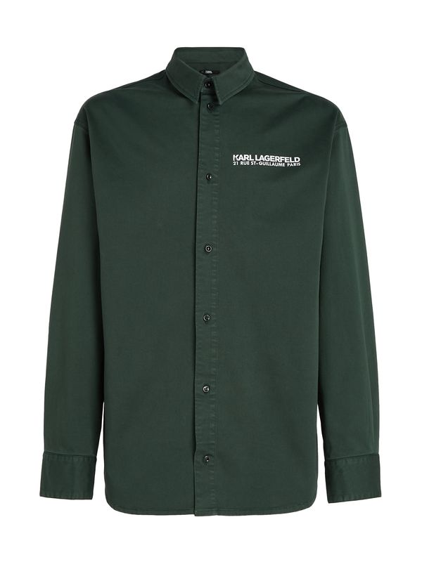 Karl Lagerfeld Karl Lagerfeld Риза  елхово зелено / бяло