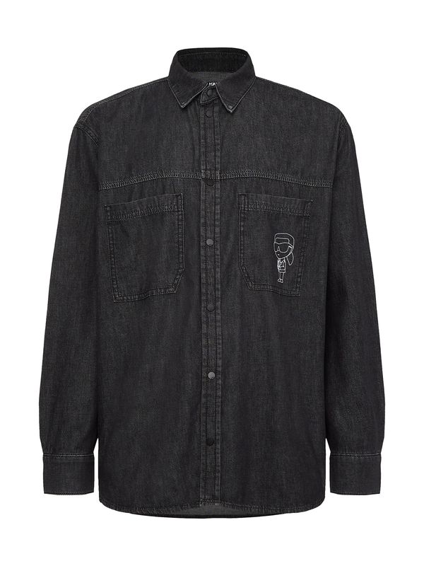 Karl Lagerfeld Karl Lagerfeld Риза ' Ikonik 2.0 '  черен деним / бяло