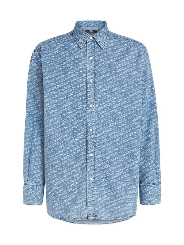 Karl Lagerfeld Karl Lagerfeld Риза  светлосиньо / бяло