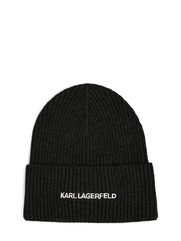 Karl Lagerfeld Karl Lagerfeld Шапка  черно / мръсно бяло