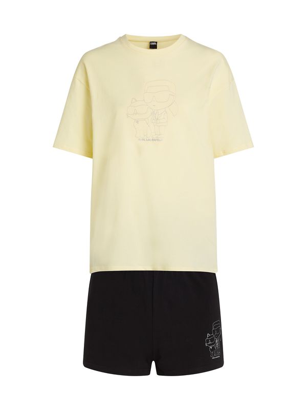 Karl Lagerfeld Karl Lagerfeld Шорти 'Ikonik'  светложълто / сребърно сиво / черно