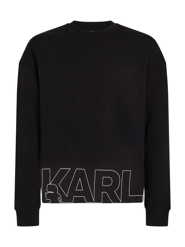 Karl Lagerfeld Karl Lagerfeld Суичър 'Bold Hem'  черно / бяло